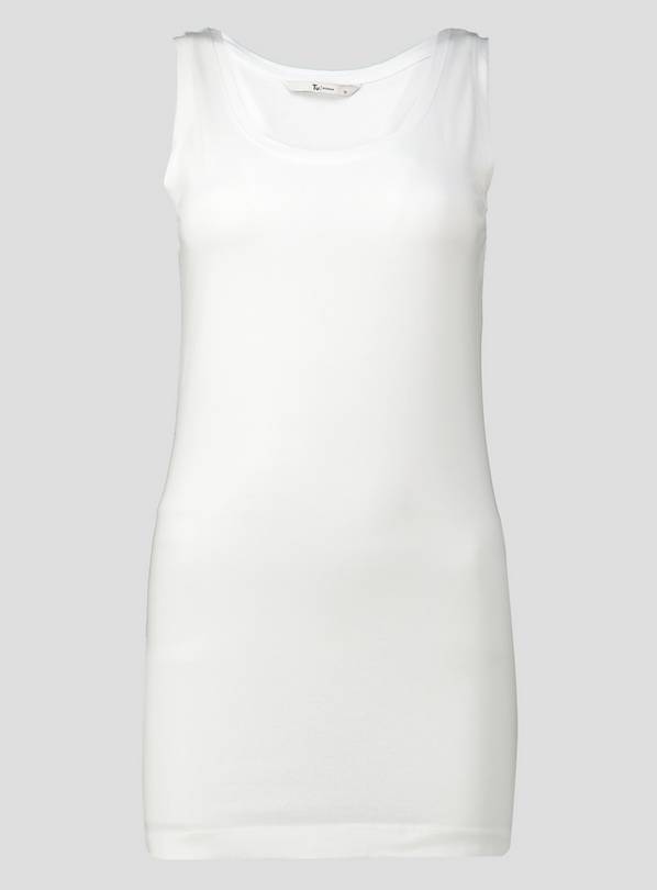 White Round Neck Vest Top - 26