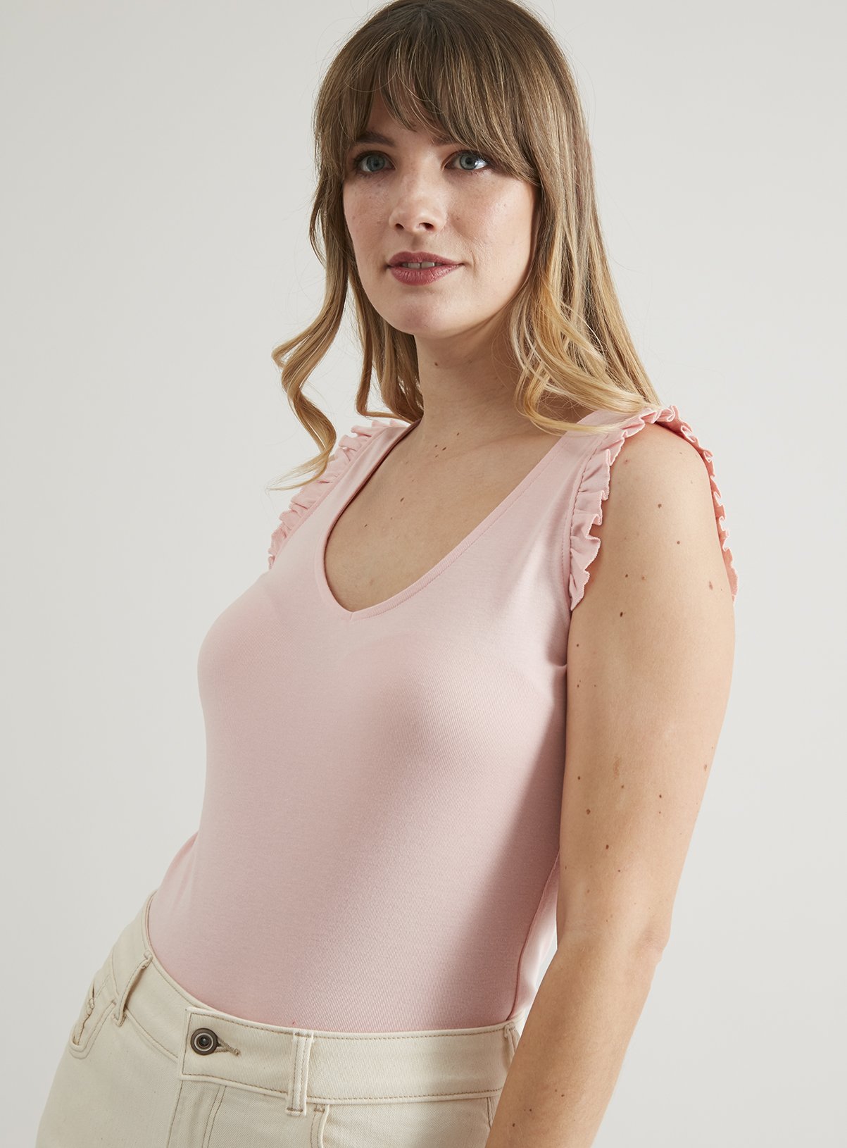 frill sleeve vest top