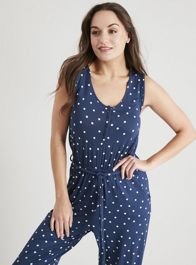 Holiday Shop Navy White Polka Dot Jumpsuit Tu Clothing
