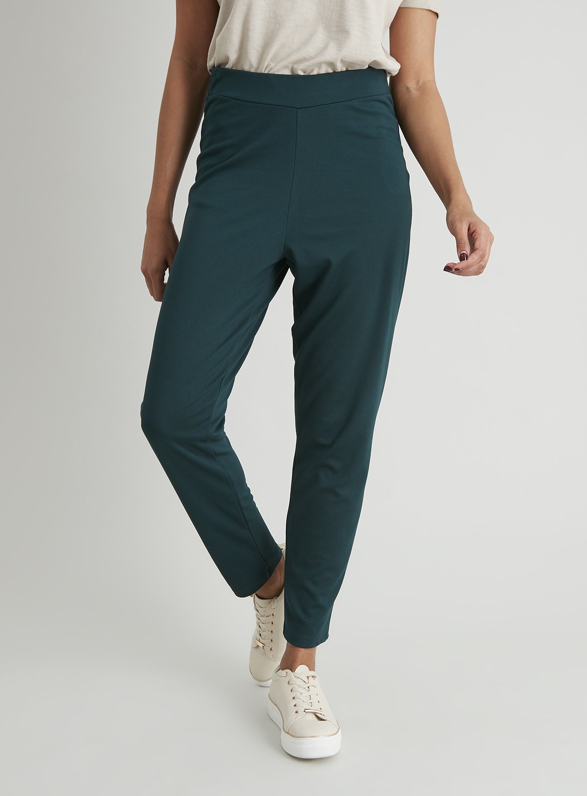 tapered jersey trousers