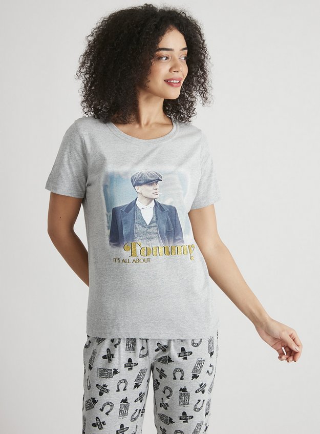Womens Peaky Blinders Thomas Shelby Grey Marl Pyjamas Tu Clothing