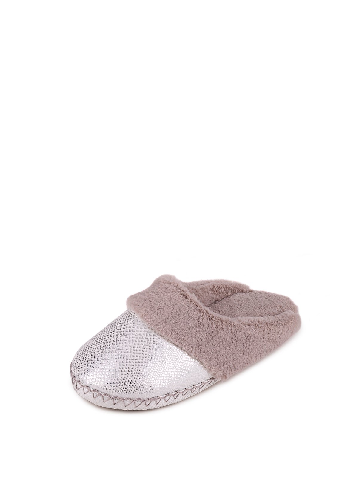 grey suede mule slippers