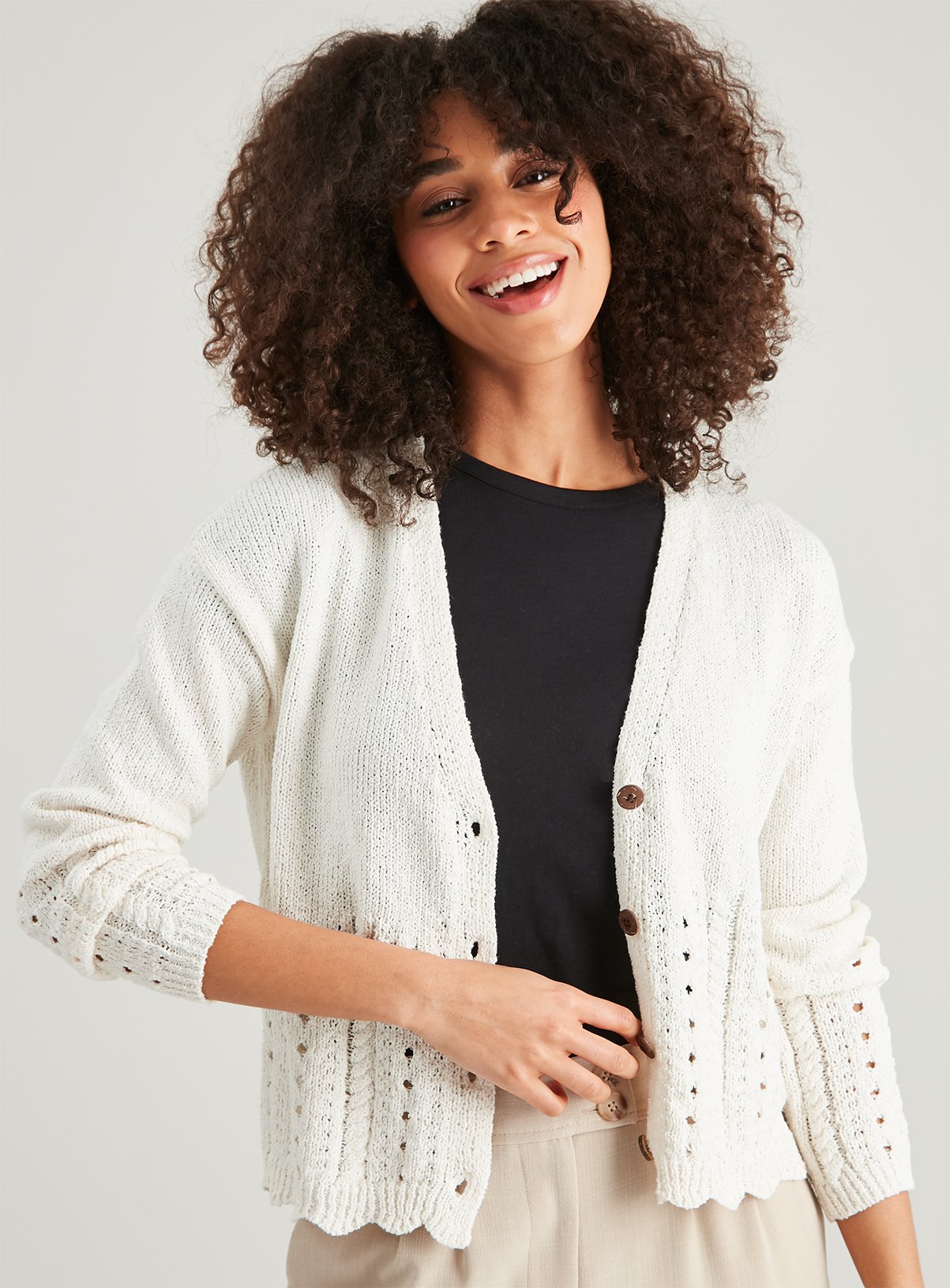 ladies cream cardigan