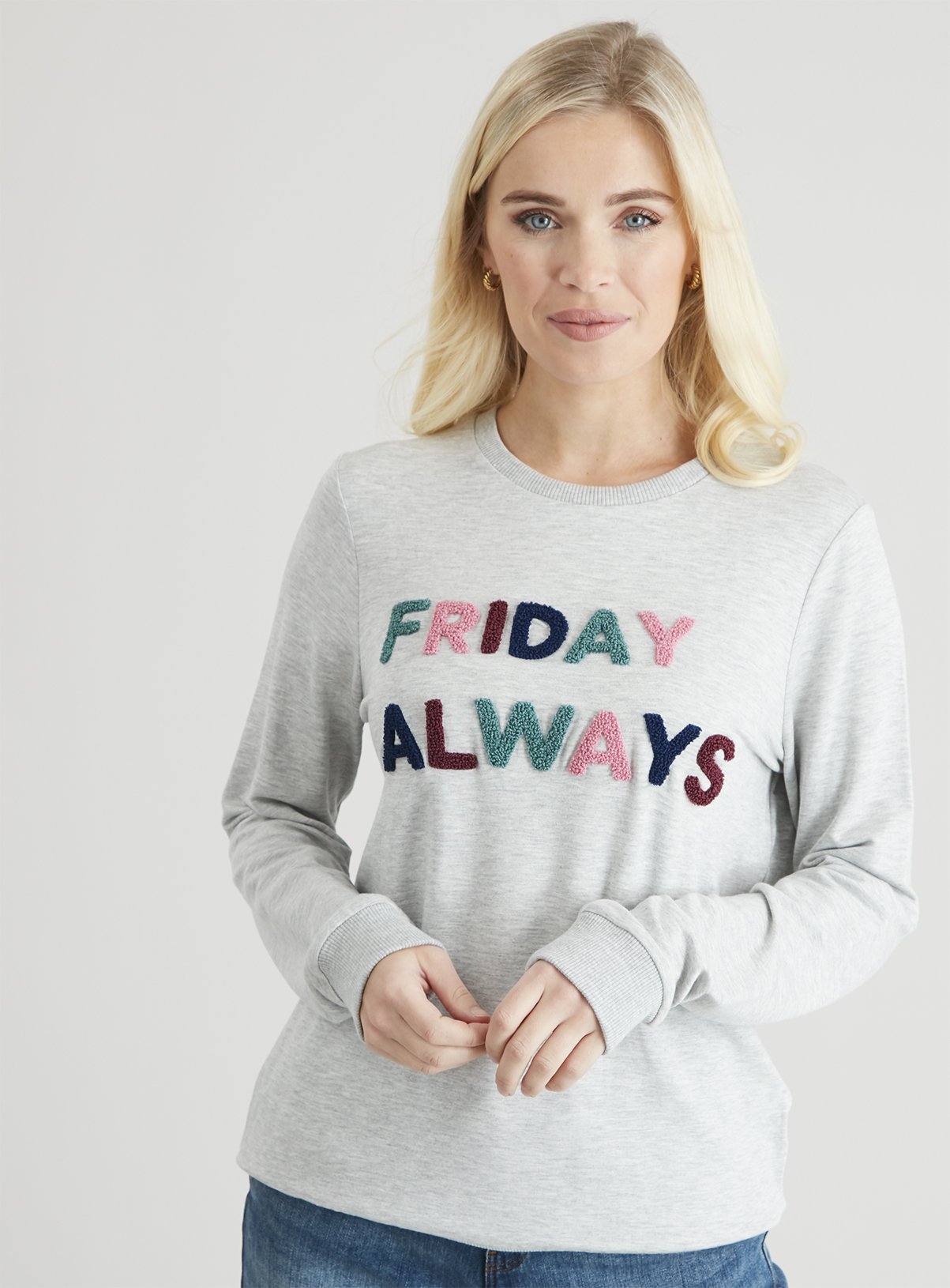 grey slogan sweatshirt