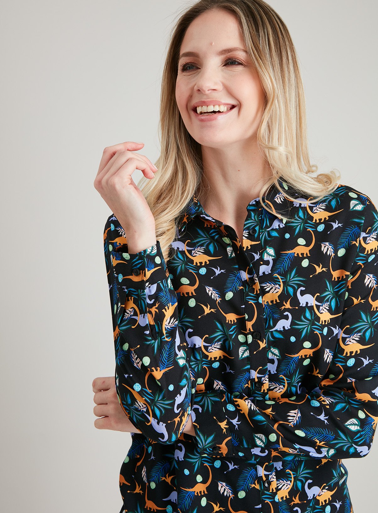 dinosaur print shirt womens