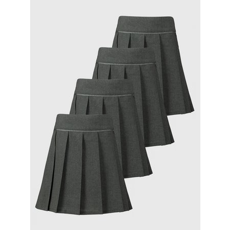 Grey Pleated Skirt 4 Pack - 9 years