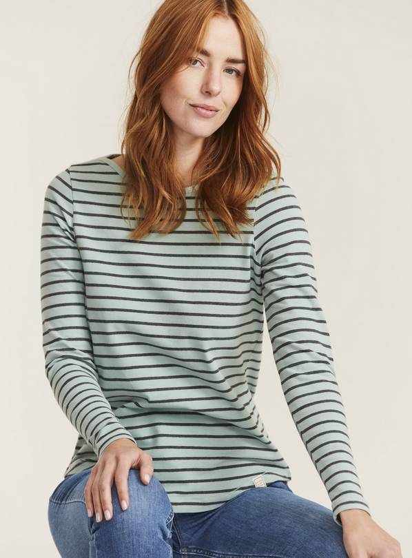 Buy FATFACE Green Organic Cotton Breton Stripe Top - 12 | Tops | Argos