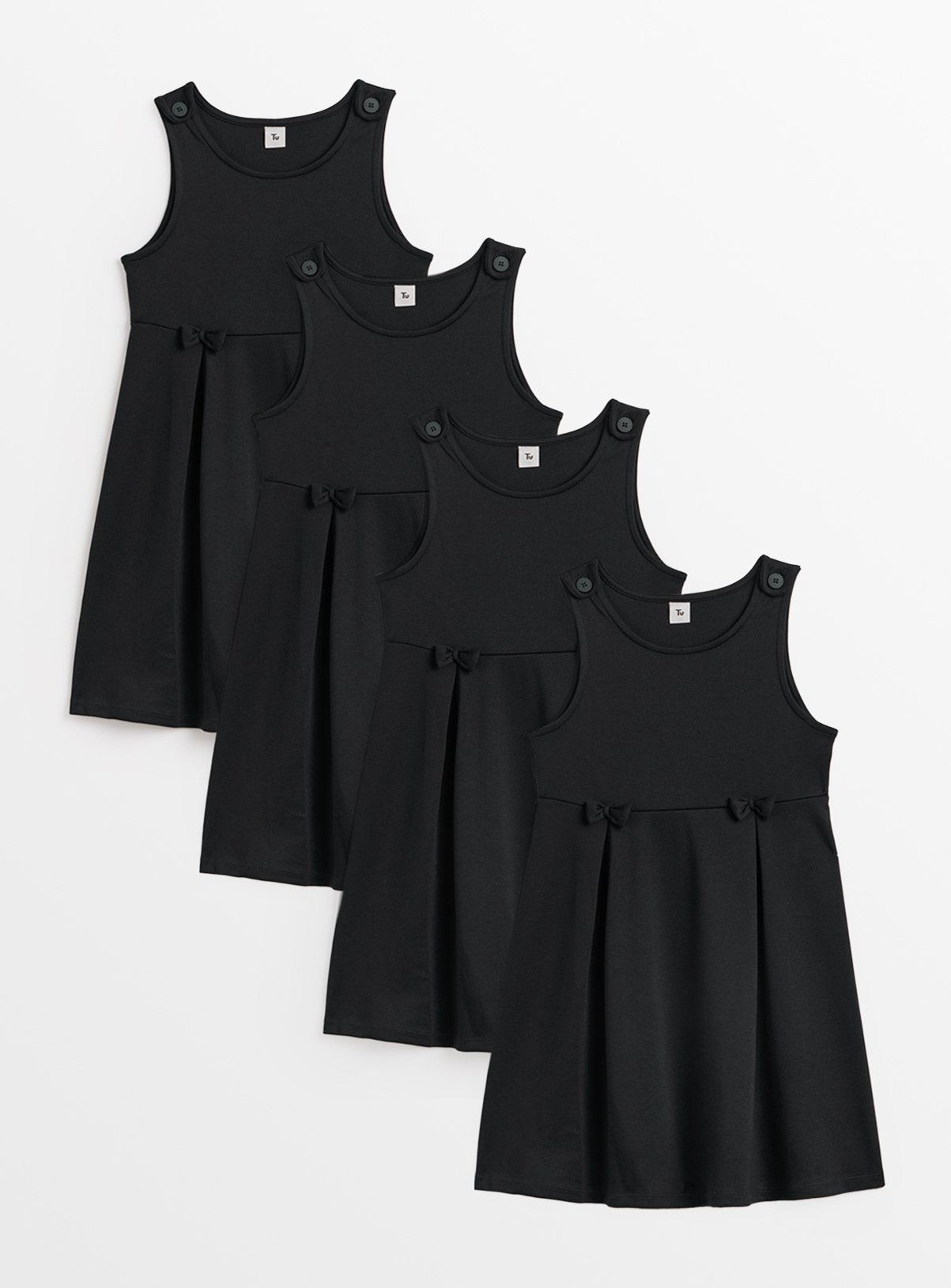 Black Jersey Pinafore 4 Pack 7 years - Image 1 thumbnail