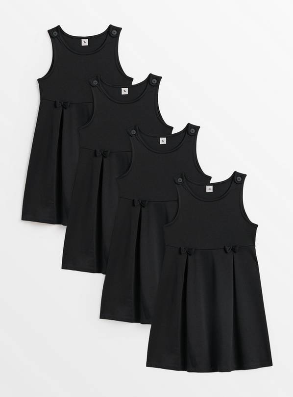 Black Pleated Pinafore Dress 4 Pack 7 years