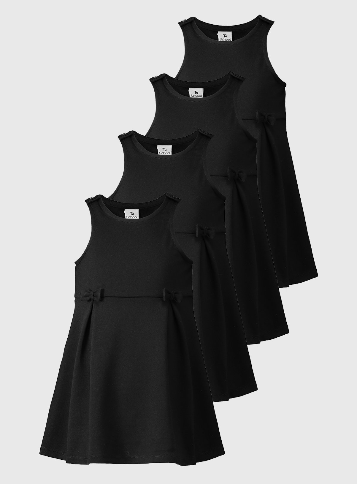 plain black pinafore