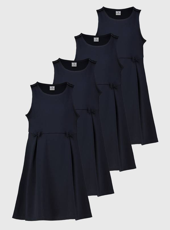 Navy Pleated Pinafore Dress 4 Pack - 5 years