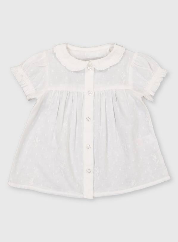 Buy White Embroidered Woven Top 912 months Tops and tshirts Argos