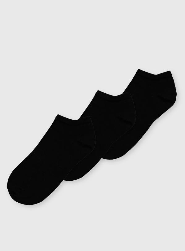 Black Trainer Socks 3 Pack - 4-8