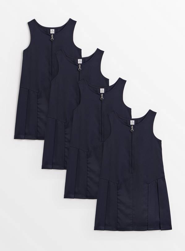 Navy Zip-Through Pinafore 4 Pack 10 years