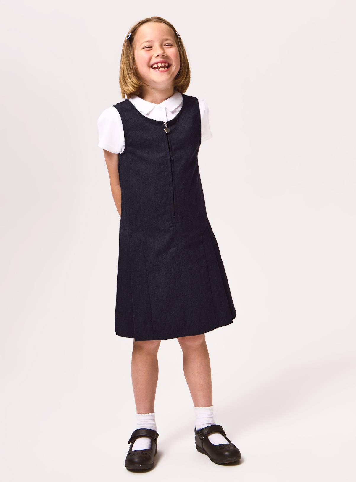 4 Pack Navy Zip Through Pinafores 9 years - Image 2