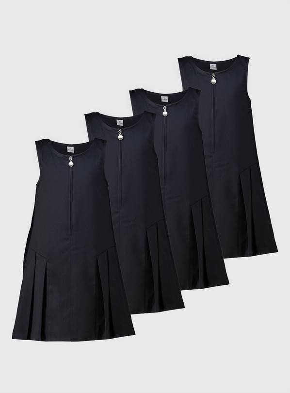 Navy Zip-Through Pinafore 4 Pack - 8 years