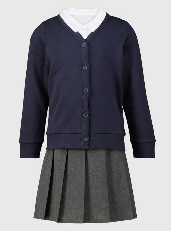 Navy Cardigan, Polo & Skirt Schoolwear Bundle - 4 years