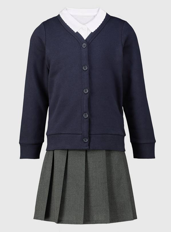 Navy skirt grey outlet cardigan