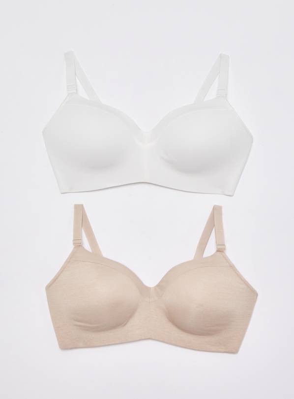 Buy Latte Nude & Ivory Non Wired T-Shirt Bra 2 Pack - 36E, Bras