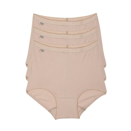 SLOGGI Beige Basic Maxi Knickers 3 Pack - 12