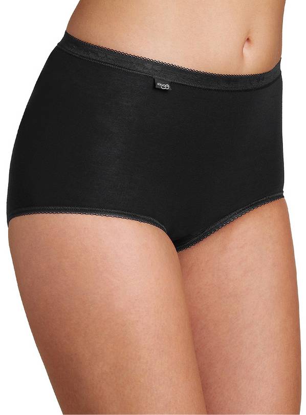 Sloggi Basic Maxi Briefs Black Pants 2 Pack Underwear Full Briefs 10-32 BNWT 