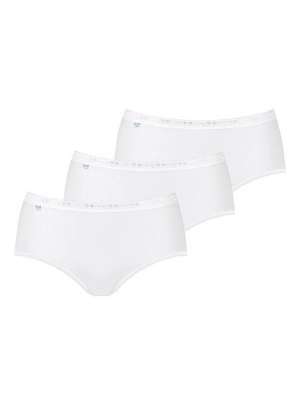 Sloggi Basic+Maxi C3P women's panties, white-coffee-black