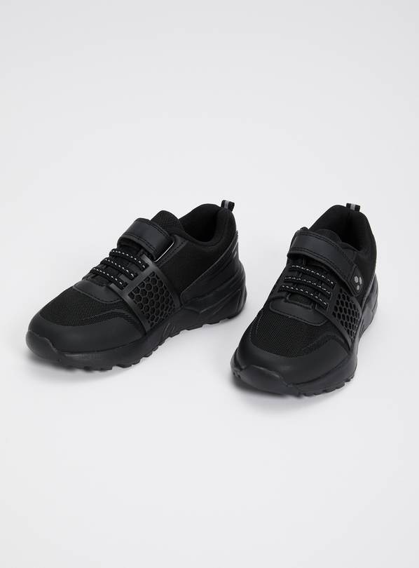 Buy Black Mesh Chunky School Trainers 3 Girls school shoes Argos