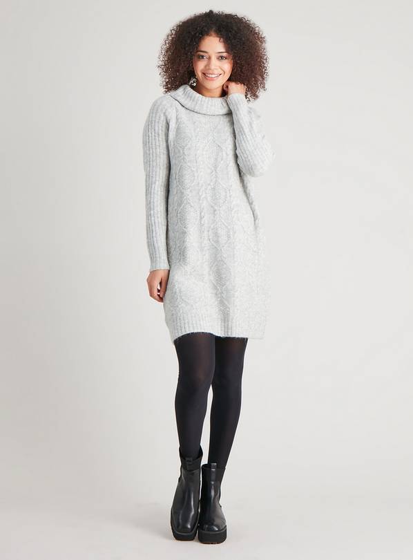 Grey knitted shop dress uk