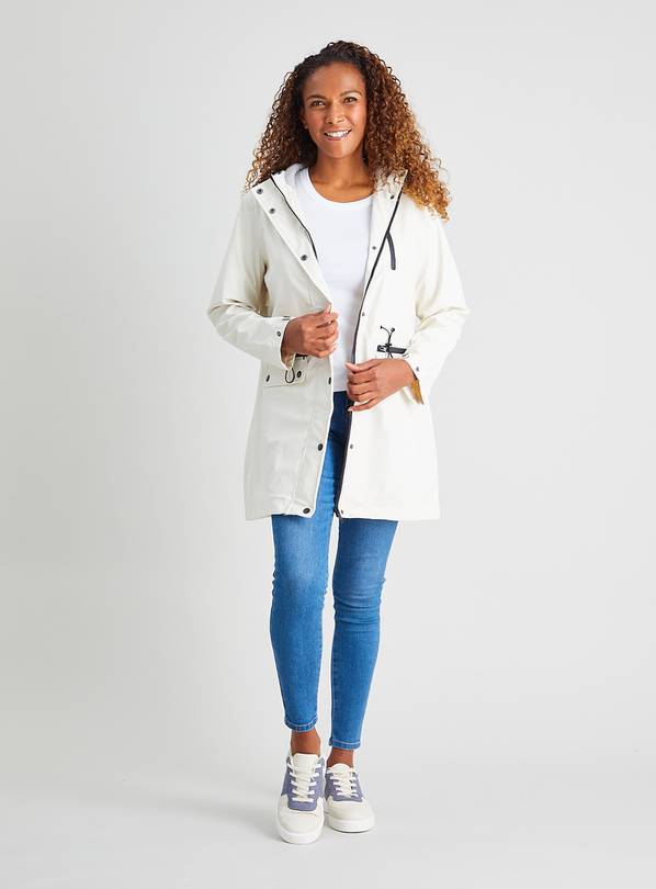 Ladies hot sale white raincoat