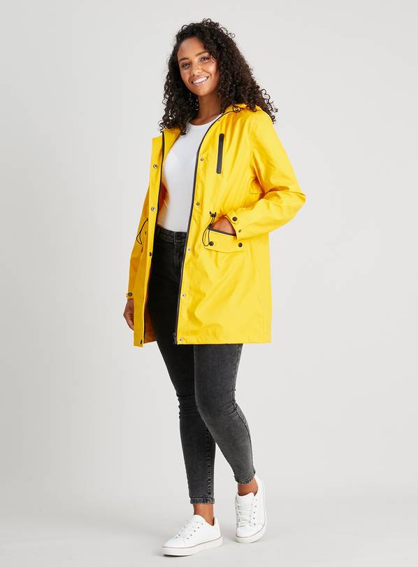 Womens yellow on sale hooded raincoat