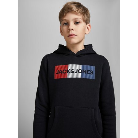 JACK & JONES Junior Black Logo Hoodie - 7-8 years