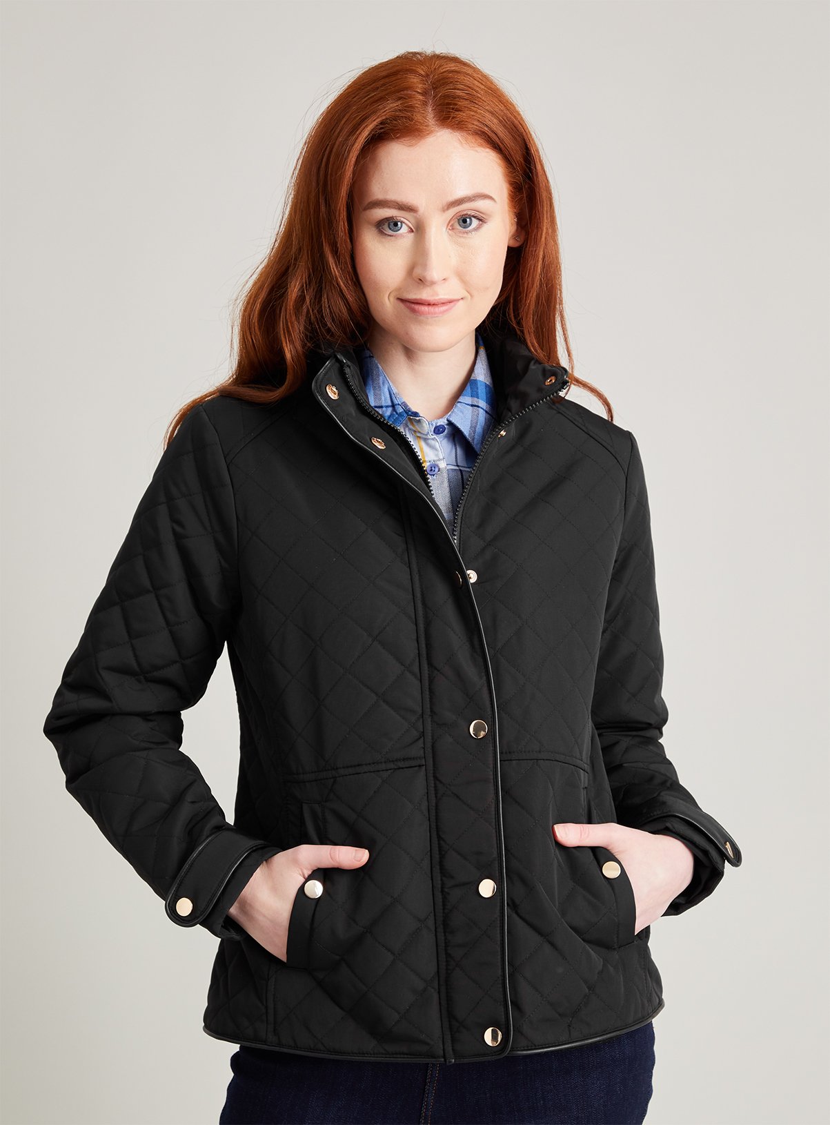 ladies black quilted jacket