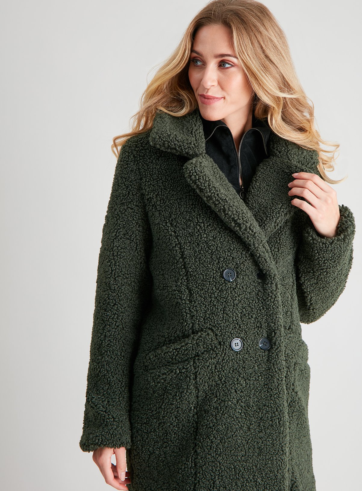 dark green teddy coats