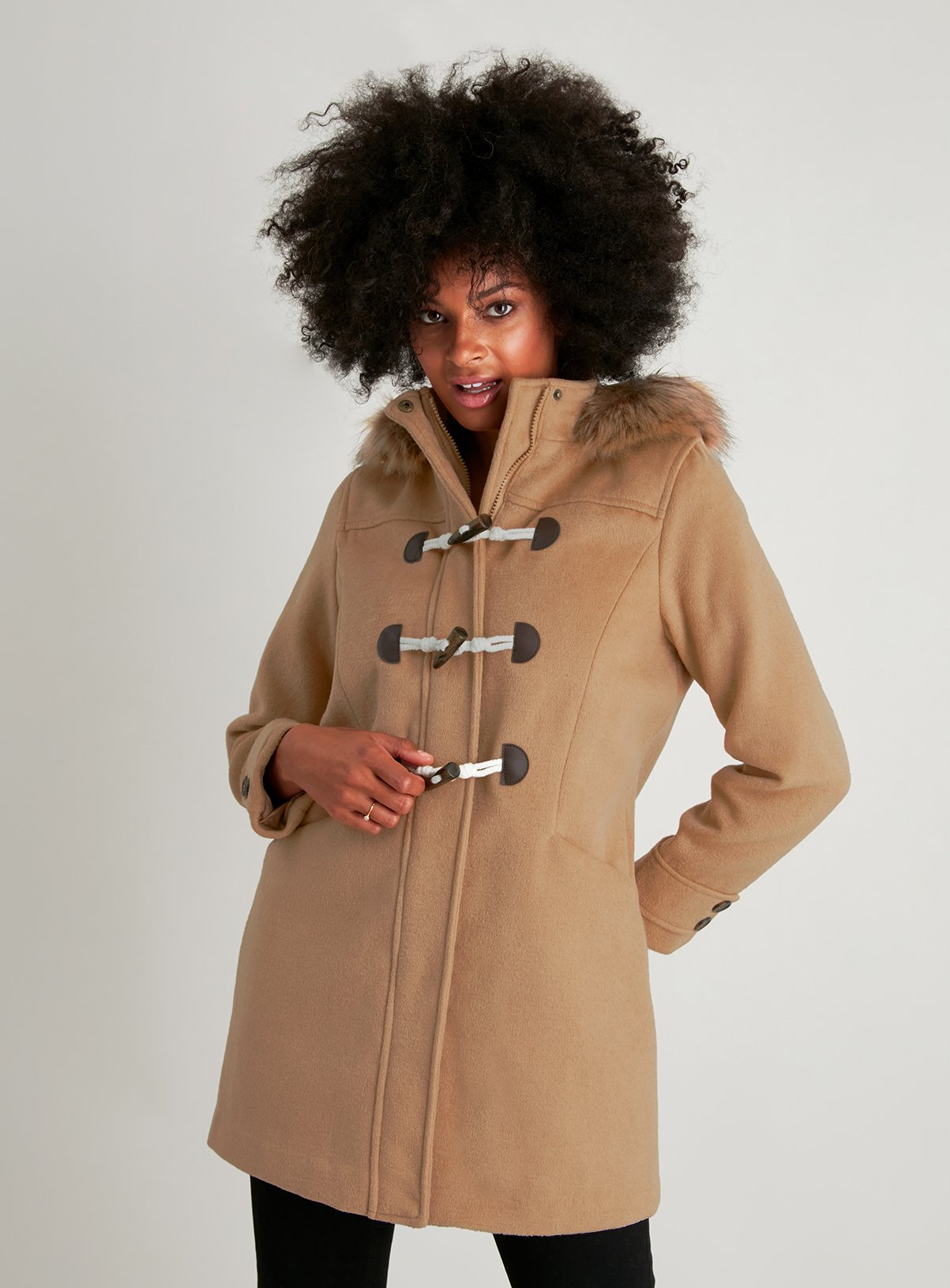 camel duffle coat womens