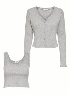 ONLY Grey Vest & Cardigan Set 