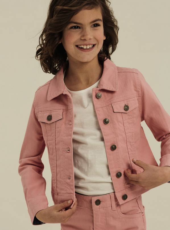 FATFACE Pink Denim Jacket - 12-13 years