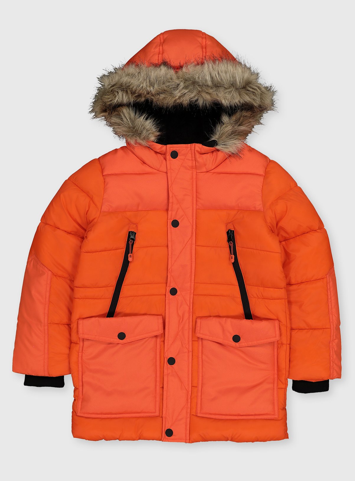 Orange Shower Resistant Padded Parka review