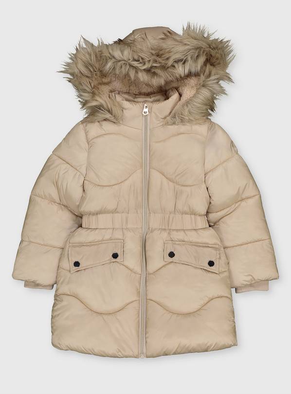 Gold Pearlescent Padded Hooded Coat - 3-4 years