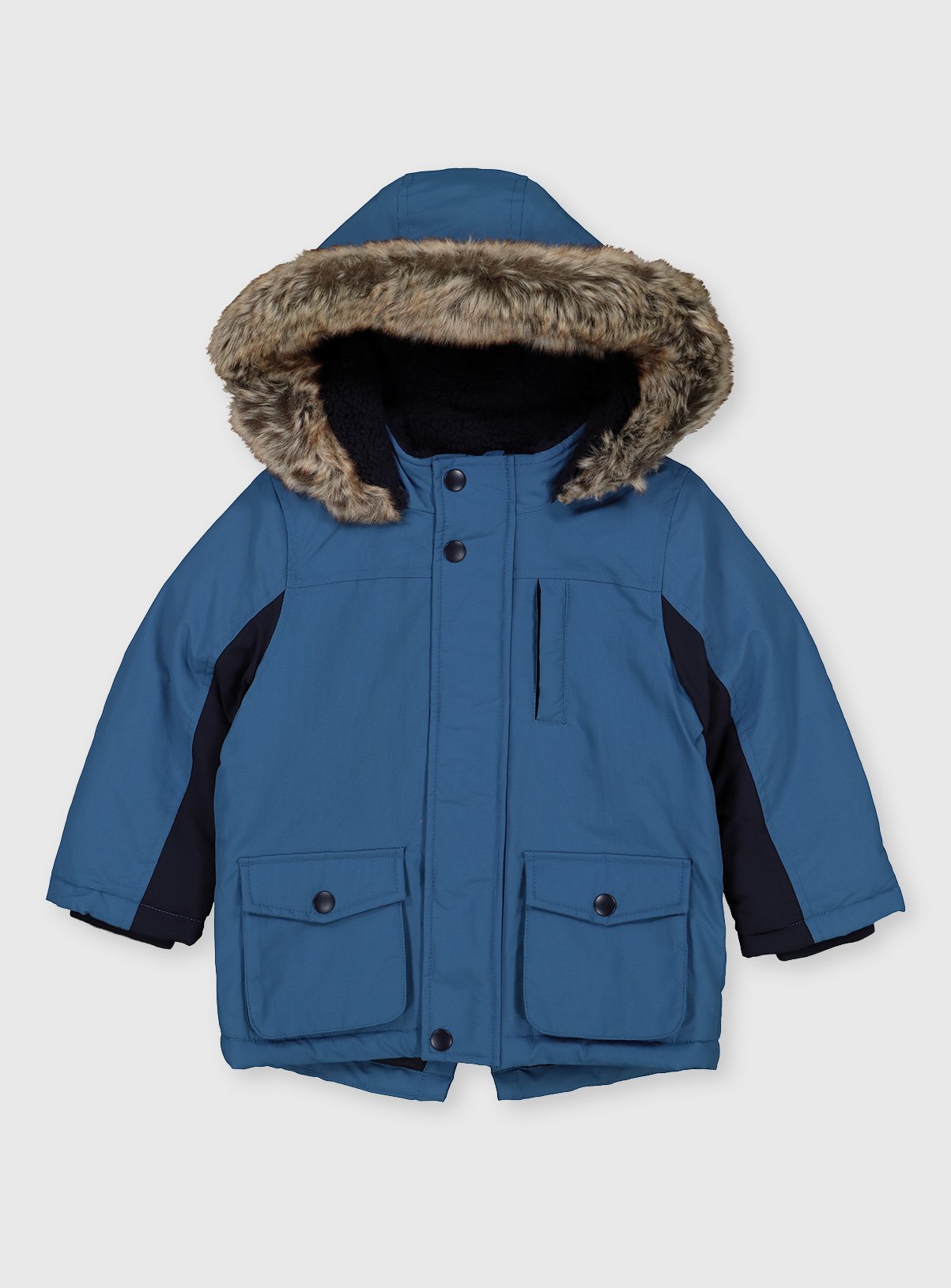 Blue Shower Resistant Hooded Parka Coat review