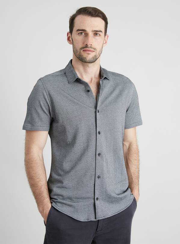 Grey Jersey Regular Fit Short Sleeve Shirt - S