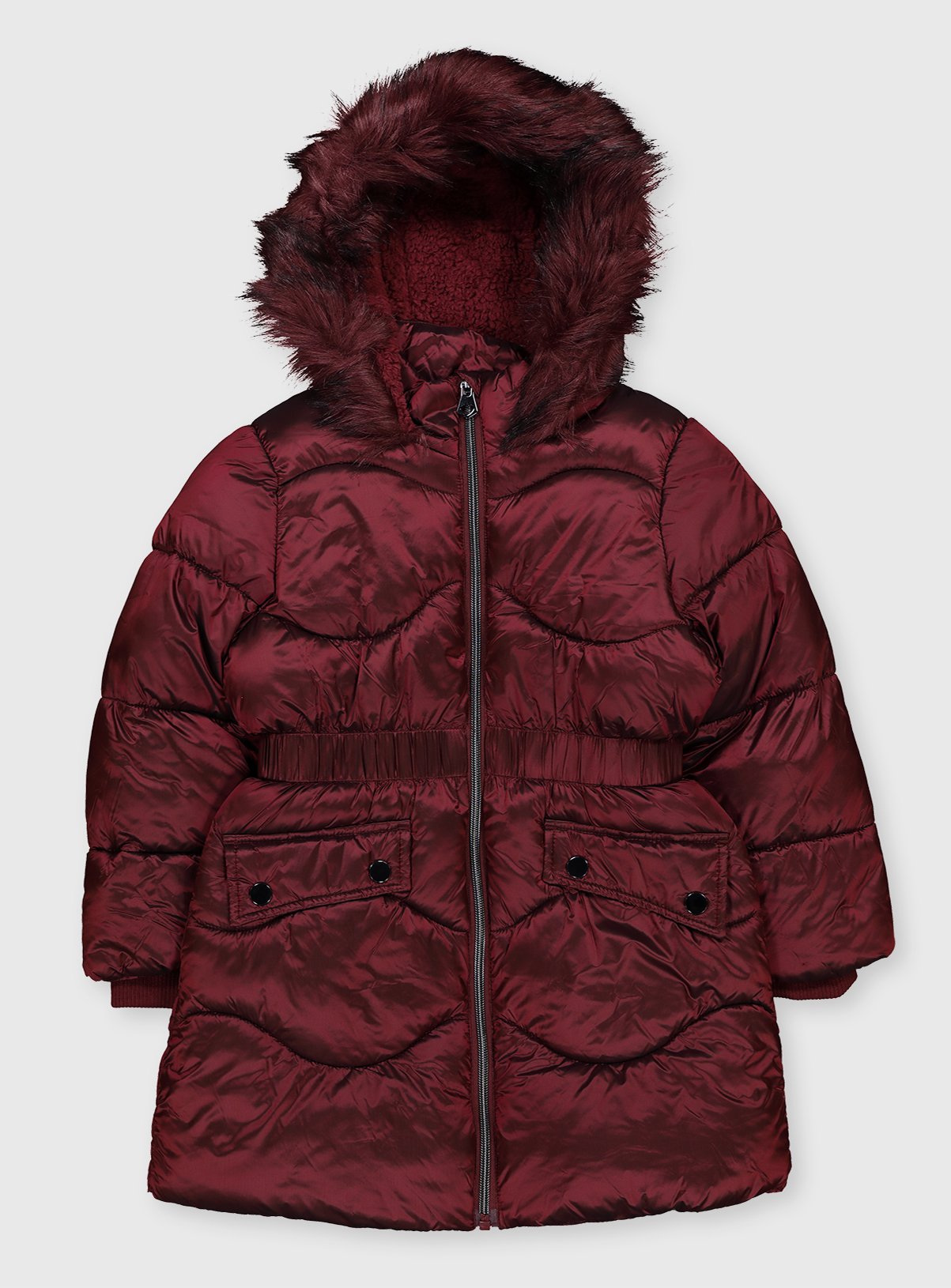 Burgundy Shine Padded Hooded Coat review