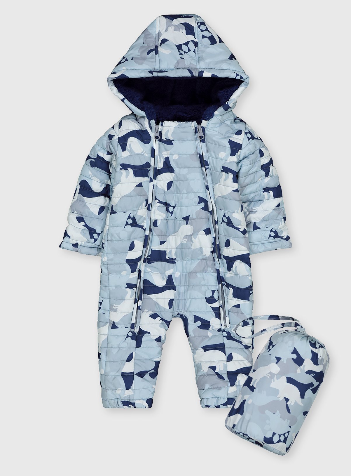 Blue Camouflage Dinosaur Snowsuit In A Bag review