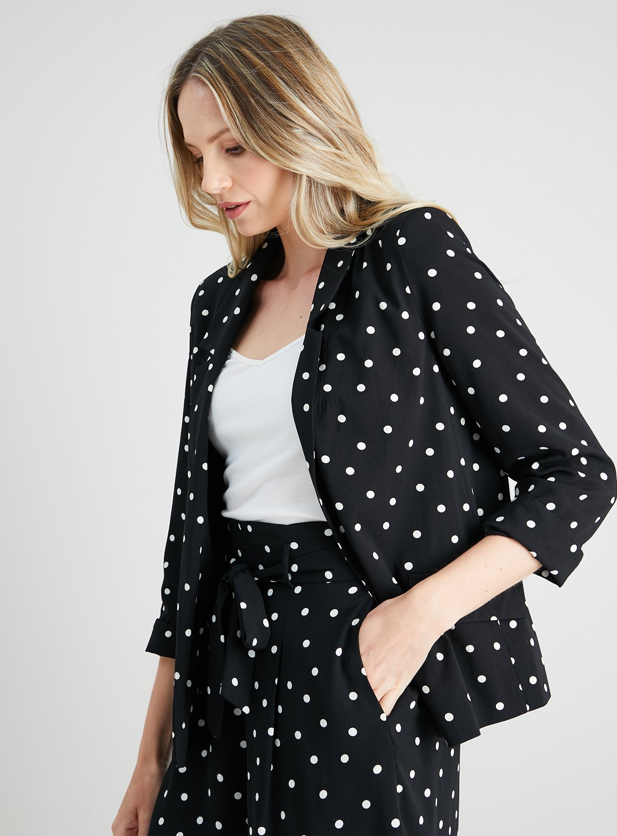 polka dot blazer