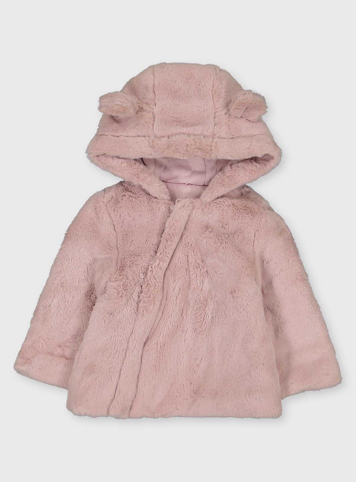 Pink Faux Fur Hooded Coat review