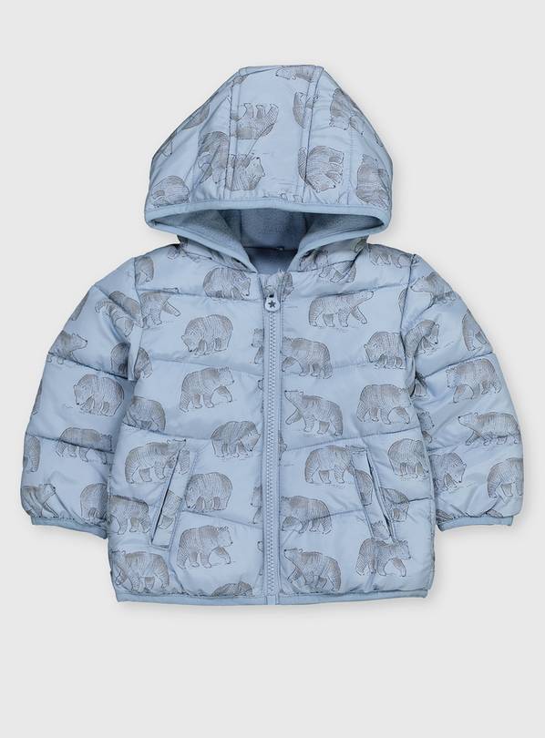 Blue Polar Bear Puffer Coat - 6-9 months