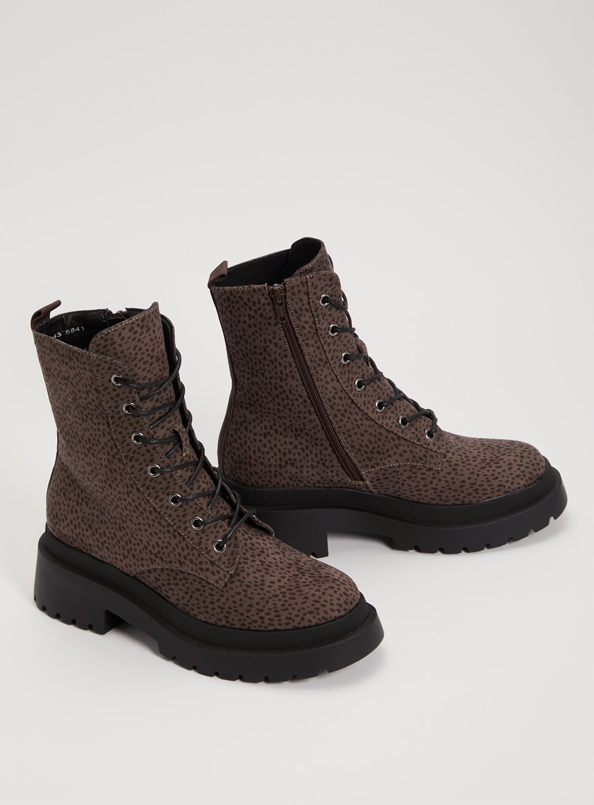 leopard print lace up booties