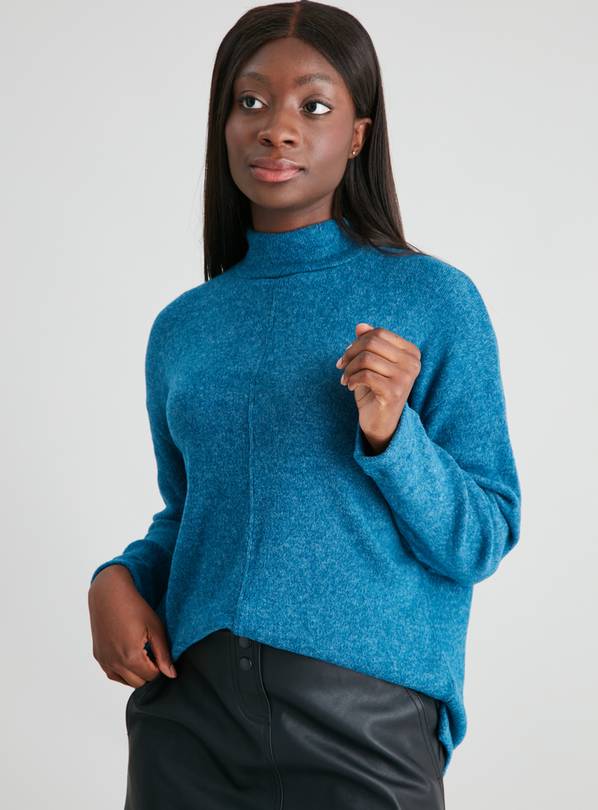 Blue Soft Touch High Neck Top - 14