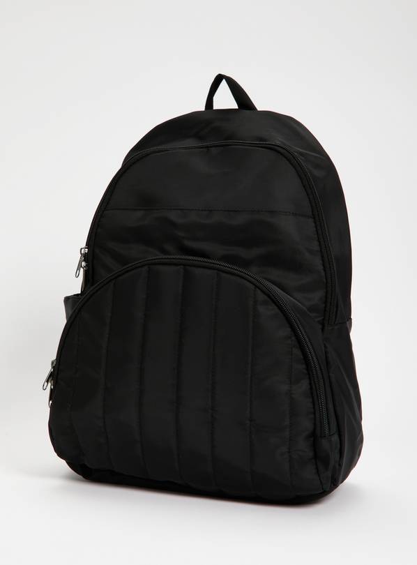 Black Nylon Padded Backpack - One Size