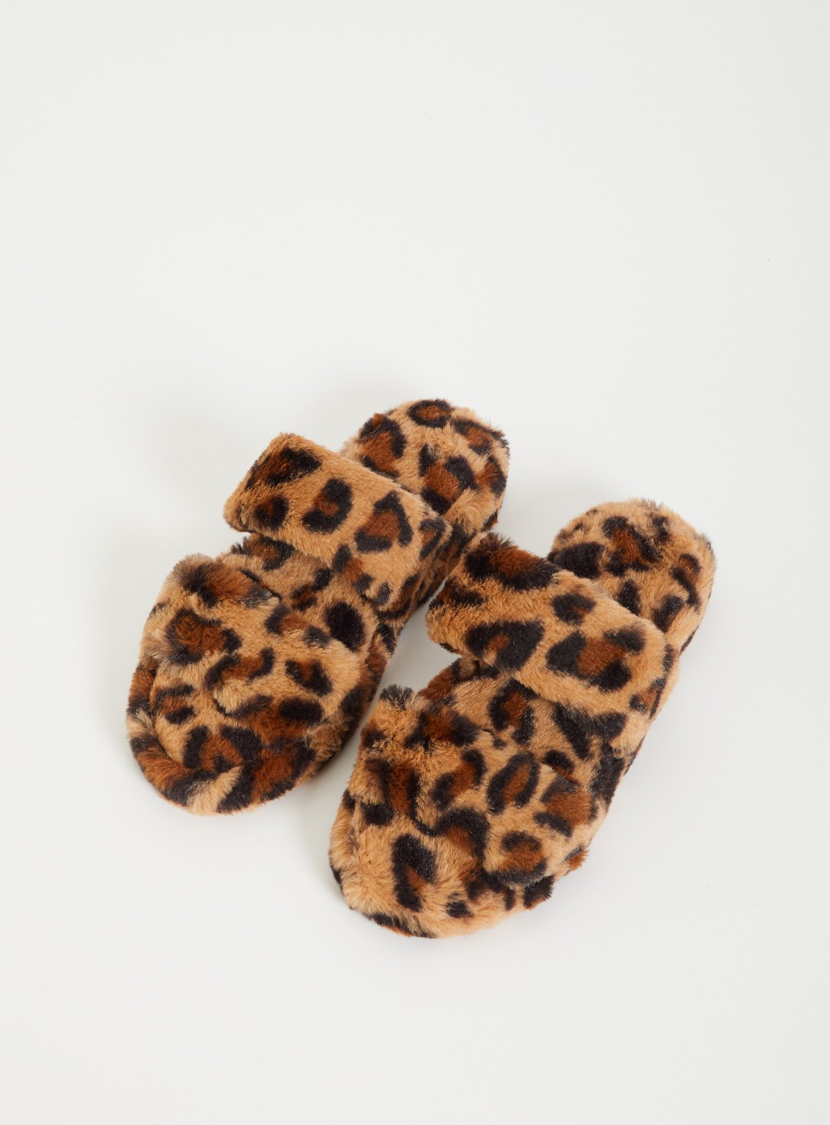 leopard print slider slippers