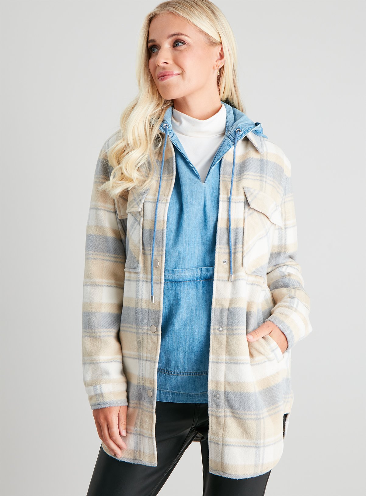 wool plaid shacket